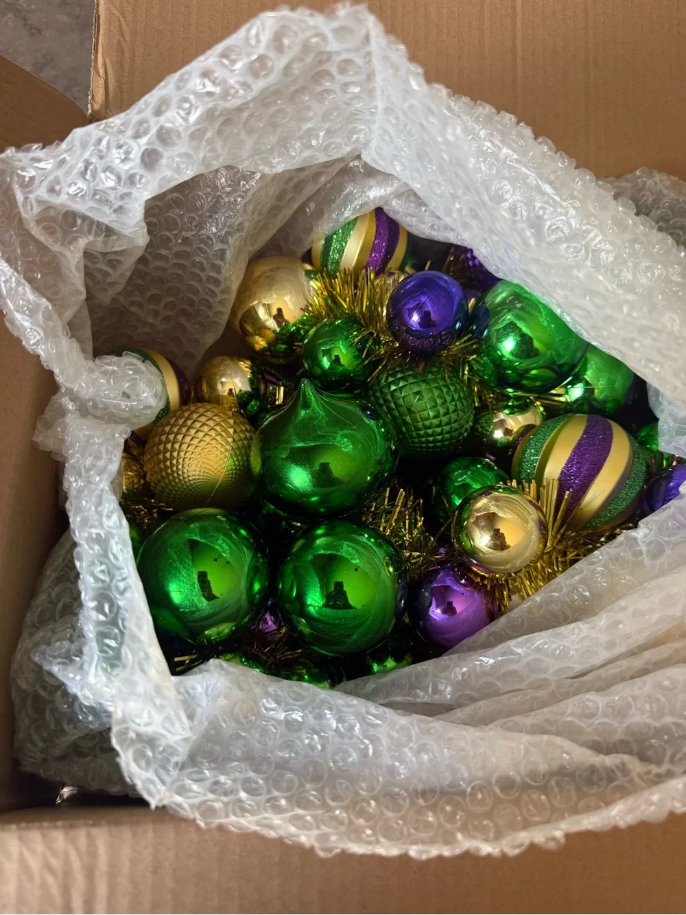 Festive Purple, Green & Gold Bead Garland - Mardi Gras